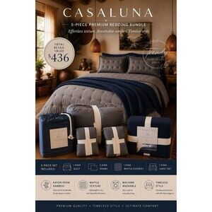 BUNDLE Casaluna King Bamboo Quilt Set| Coverlet | Bamboo Sheet Set Deal!!